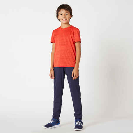 Boys' Gym Warm Breathable Synthetic Bottoms S500 - Plain Navy