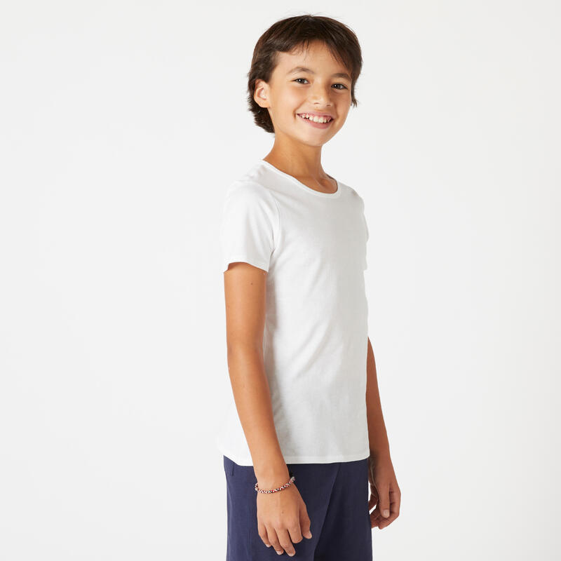 Tricou sport din bumbac Copii, Alb