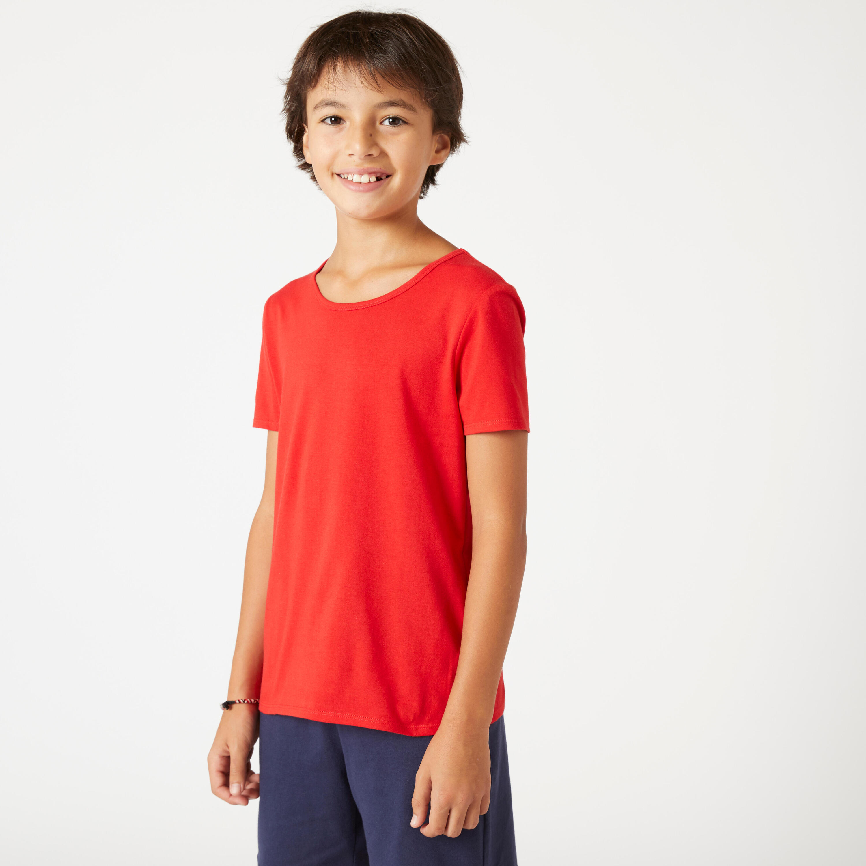 DOMYOS Kids' Basic Cotton T-Shirt - Red
