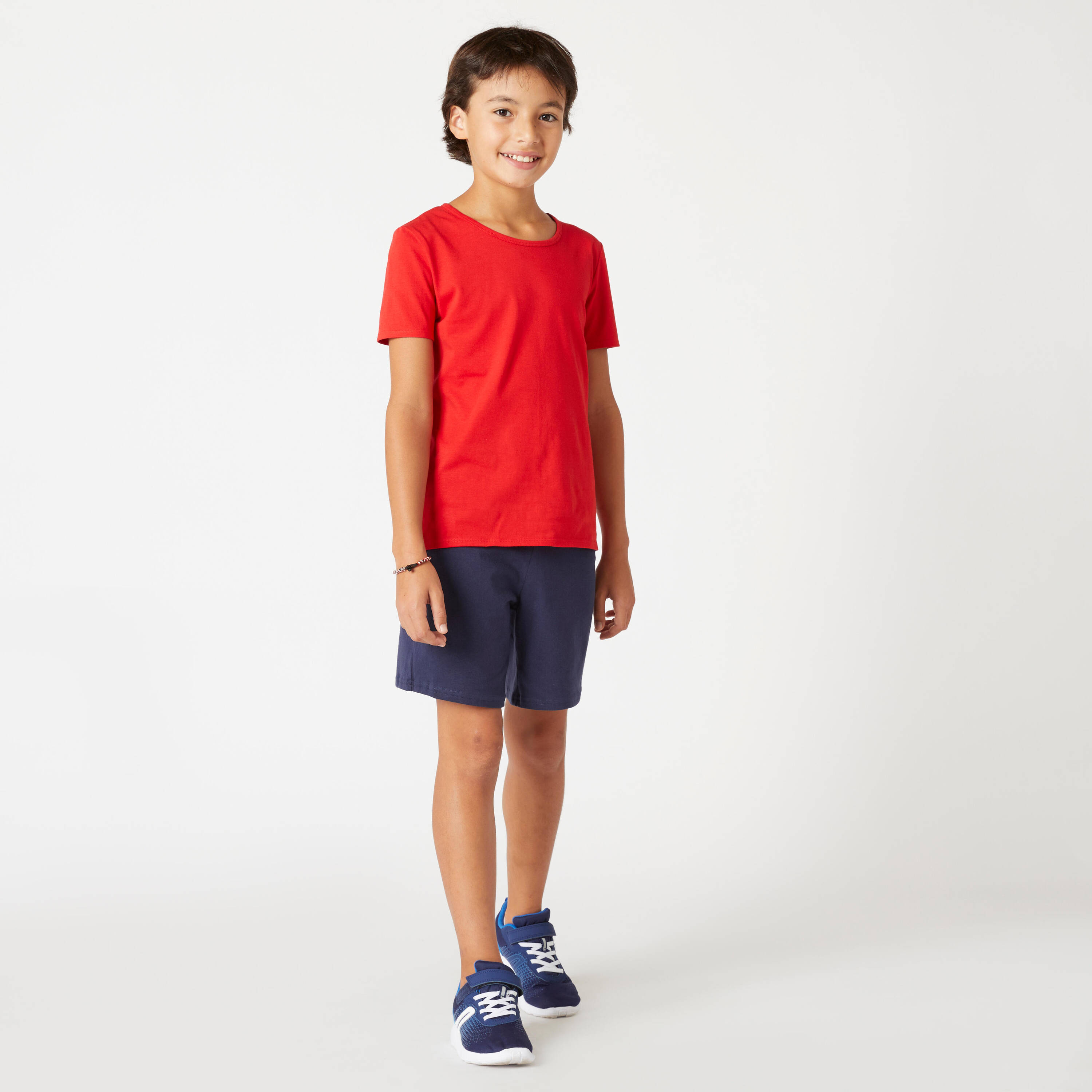 Kids Basic Cotton T-Shirt - Red -  5