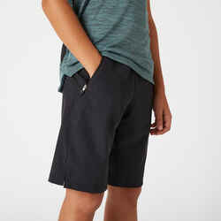 Boys' Breathable Synthetic Shorts W500 - Black