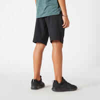 Boys' Breathable Synthetic Shorts W500 - Black