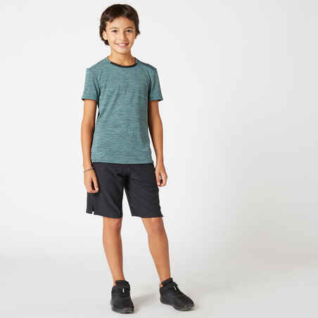 Boys' Breathable Synthetic Shorts W500 - Black