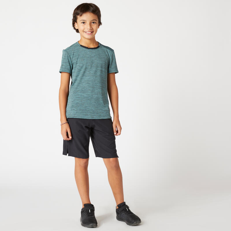 Boys' Breathable Gym Shorts W500 - Black