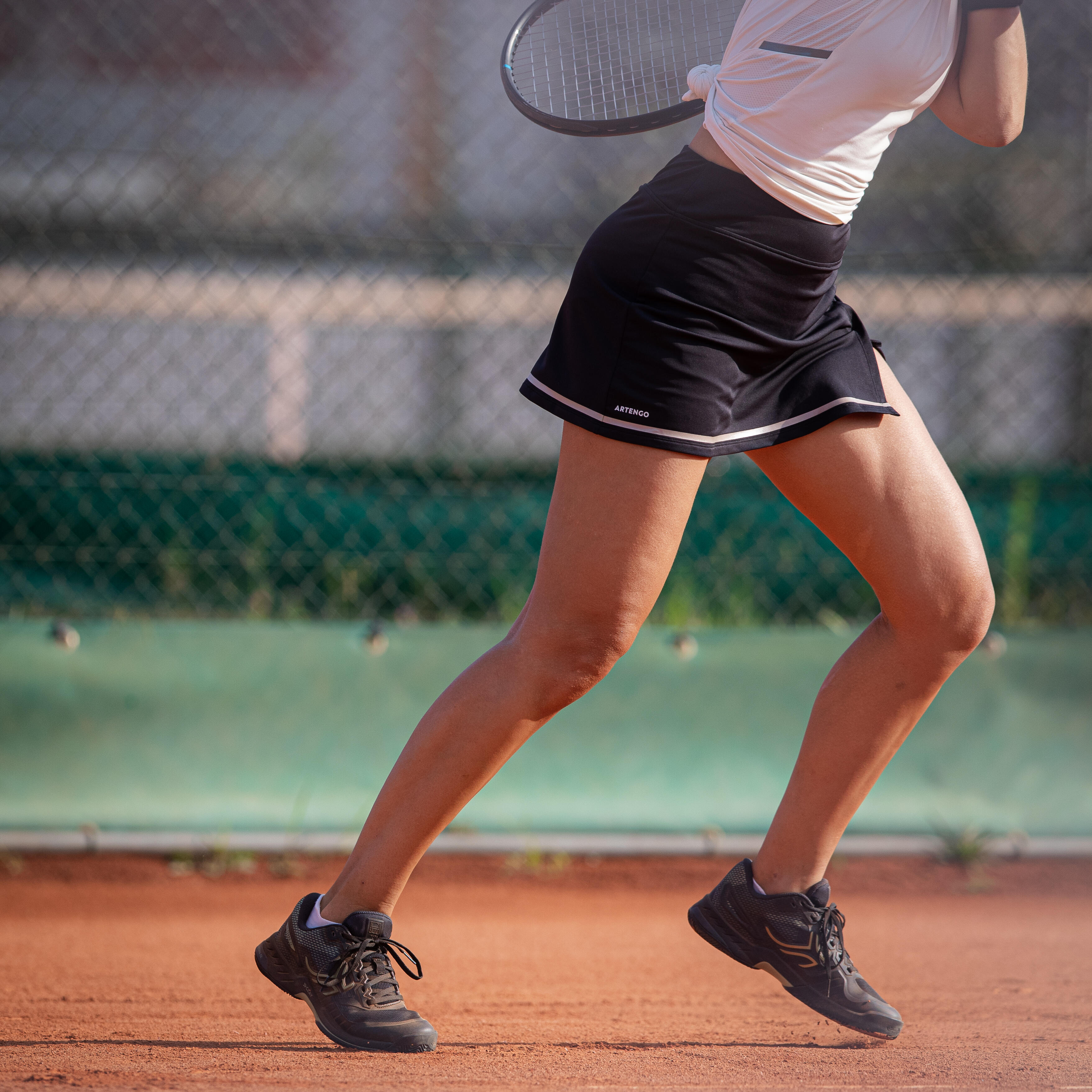 Women's Soft Tennis Skirt - Dry 500 Black - ARTENGO