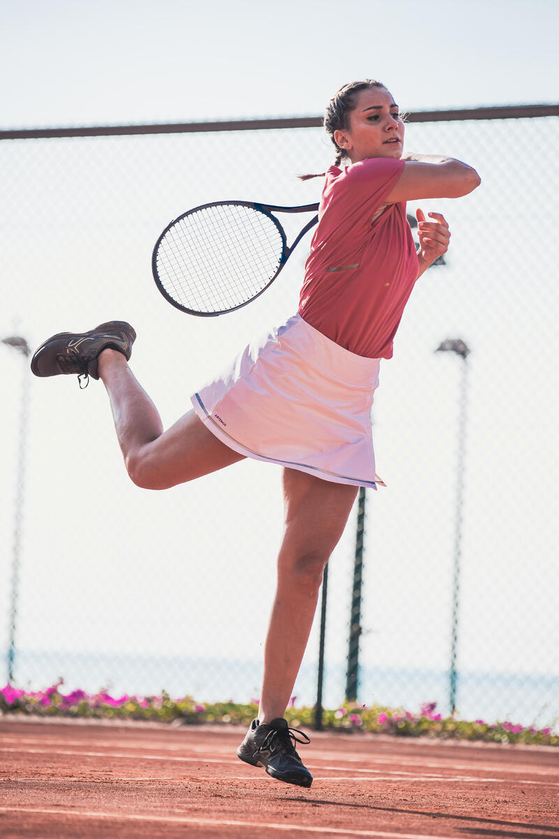 Kadın Tenis Eteği - Beyaz - Dry 500