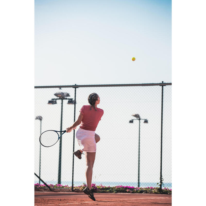 Tennisshirt voor dames Dry 500 ronde hals roze