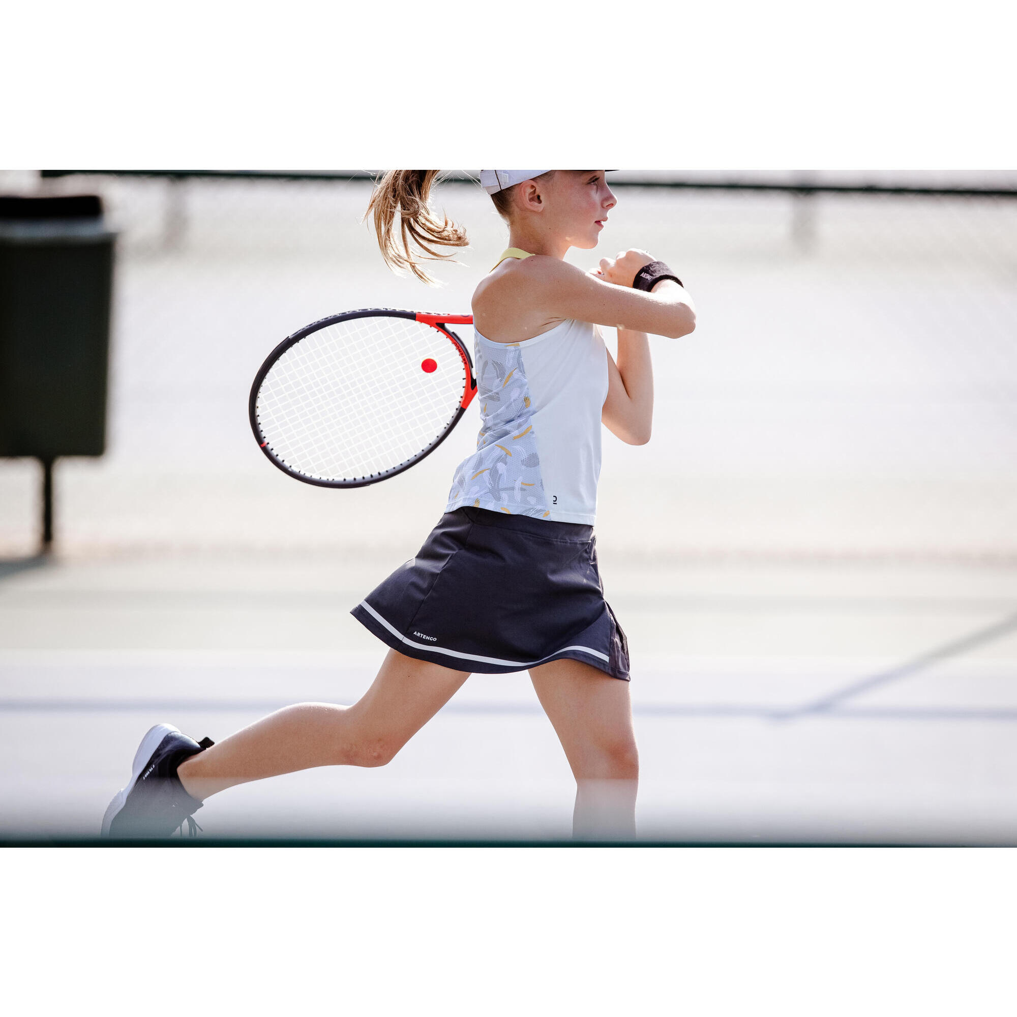 Gonna tennis bambina TSK 900 bianca ARTENGO DECATHLON