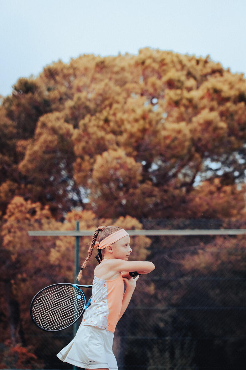 Falda de tenis Niña Artengo SK900 marfil