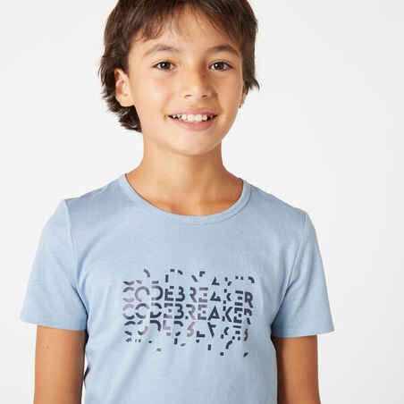 Kids' Basic Cotton T-Shirt - Blue Jean Print