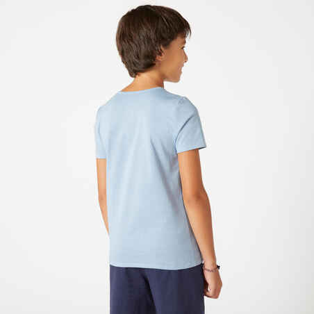 Kids' Basic Cotton T-Shirt - Blue Jean Print