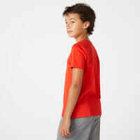 Kids' Basic Cotton T-Shirt - Red Print