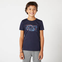 Kids' Basic Cotton T-Shirt - Navy Print