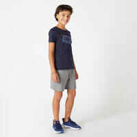 Kids' Basic Cotton T-Shirt - Navy Print