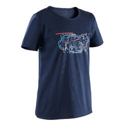 Kids' Basic Cotton T-Shirt - Navy Print