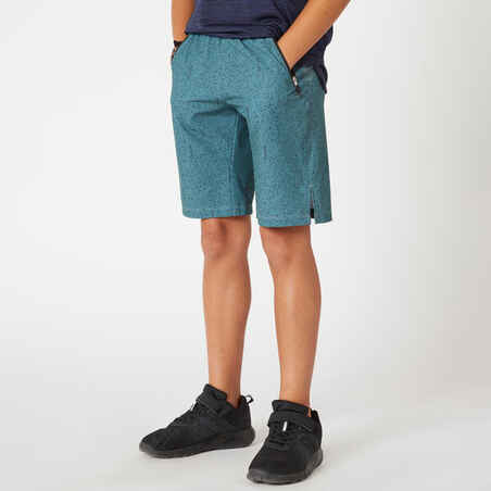 Boys' Synthetic Breathable Shorts W500 - Khaki Print