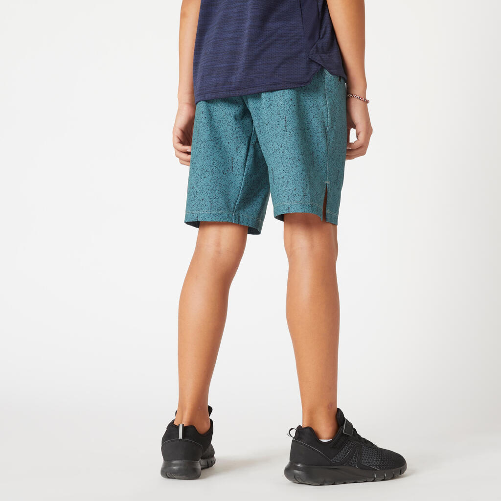 Boys' Breathable Synthetic Shorts W500 - Khaki