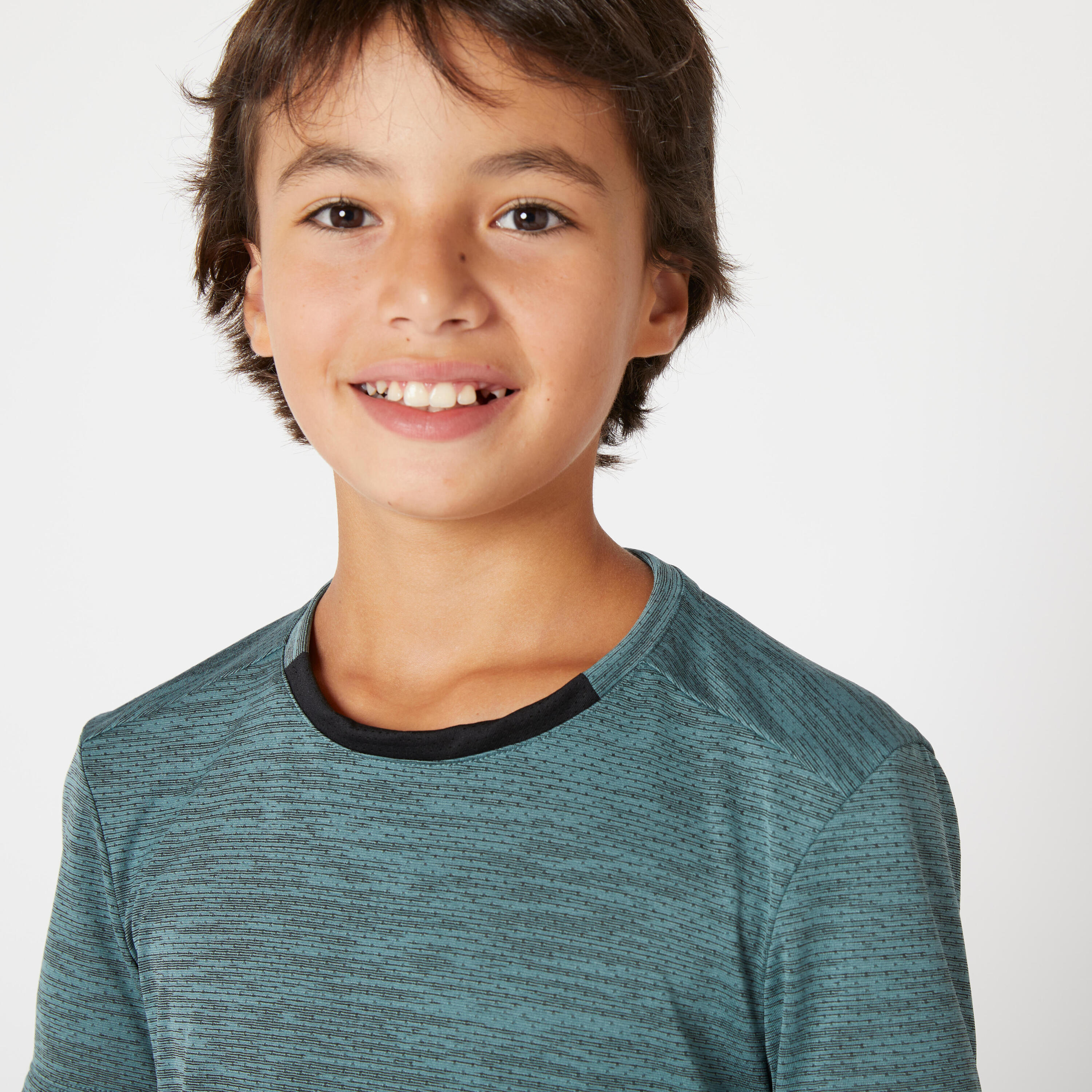 Playera sintética transpirable para niños - 500 caqui  3/5