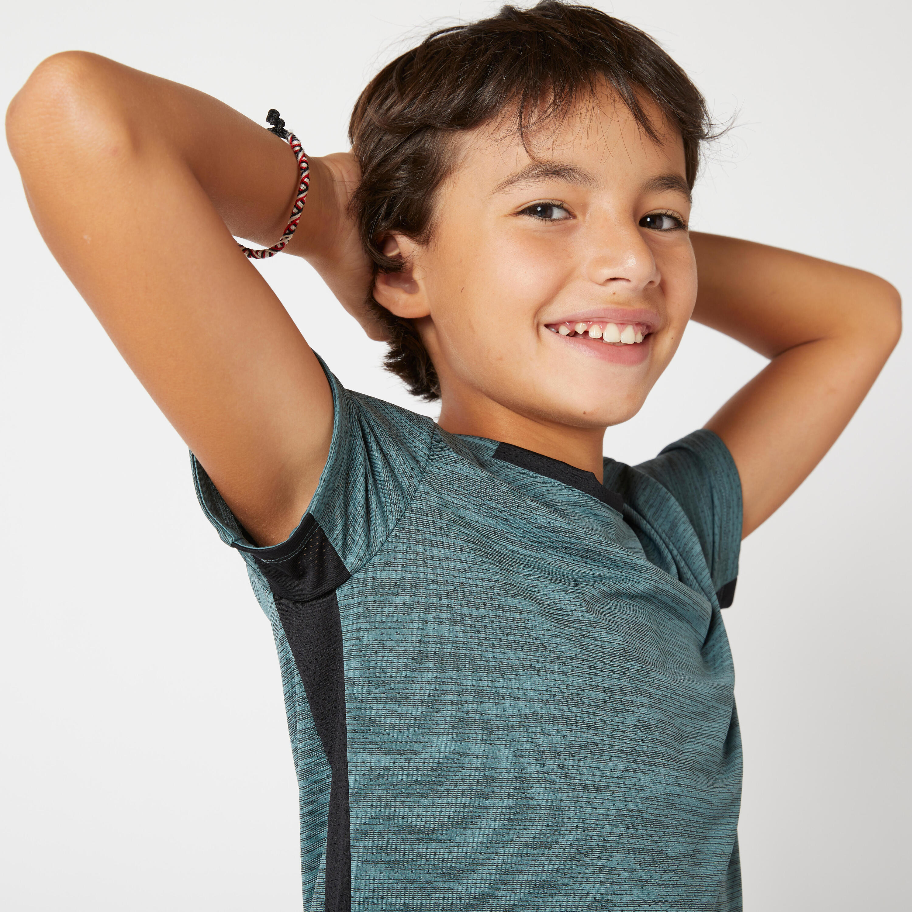 Playera sintética transpirable para niños - 500 caqui  4/5