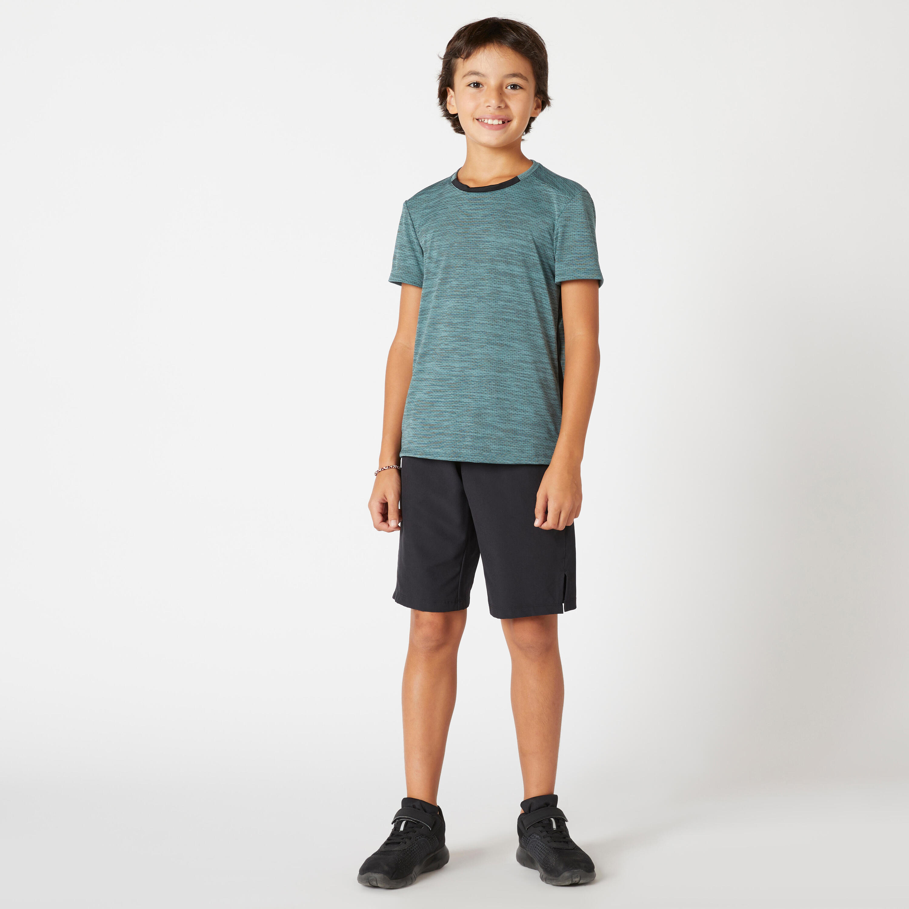 Playera sintética transpirable para niños - 500 caqui  5/5