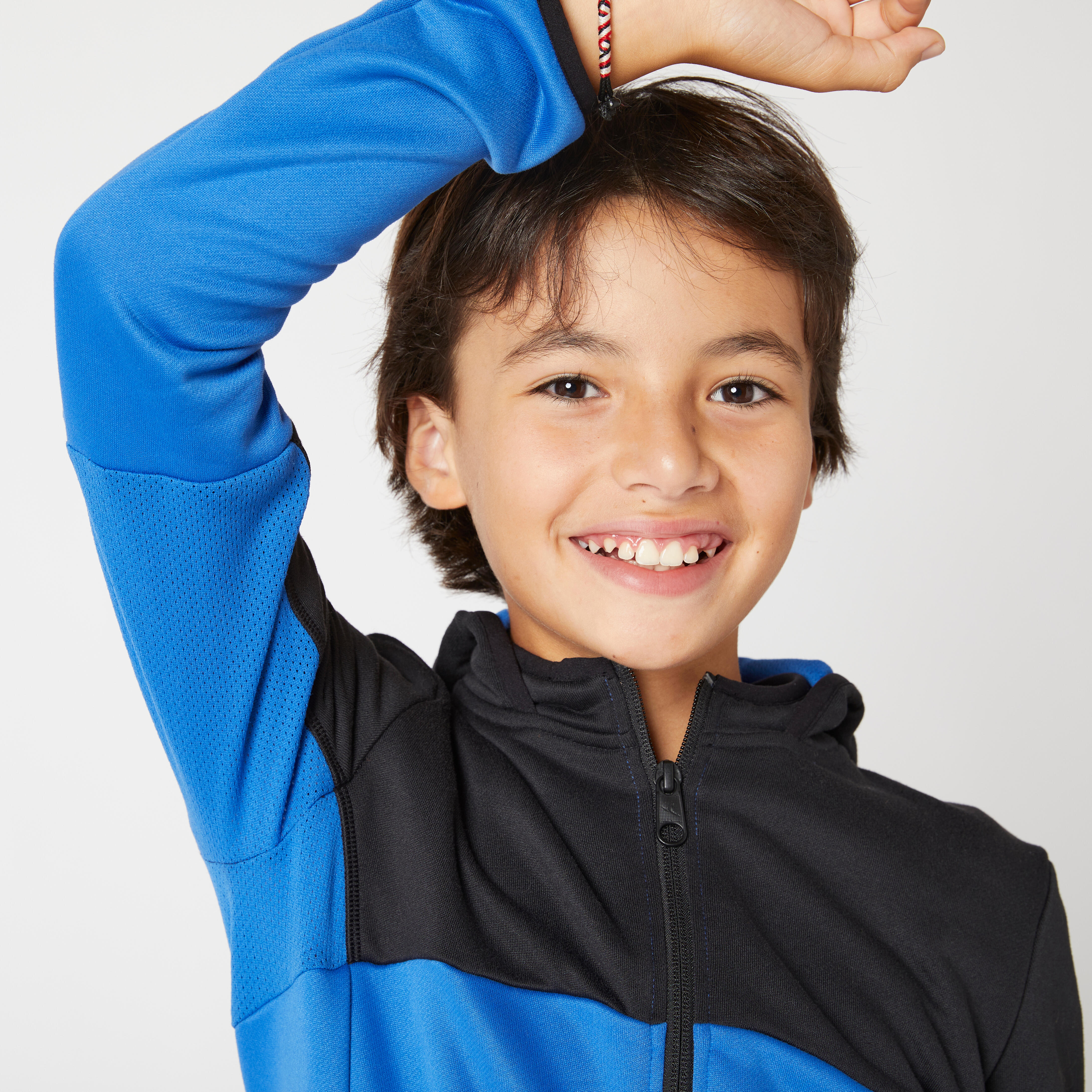 Survetement enfant synthetique respirant S500 bleu et noir Decathlon