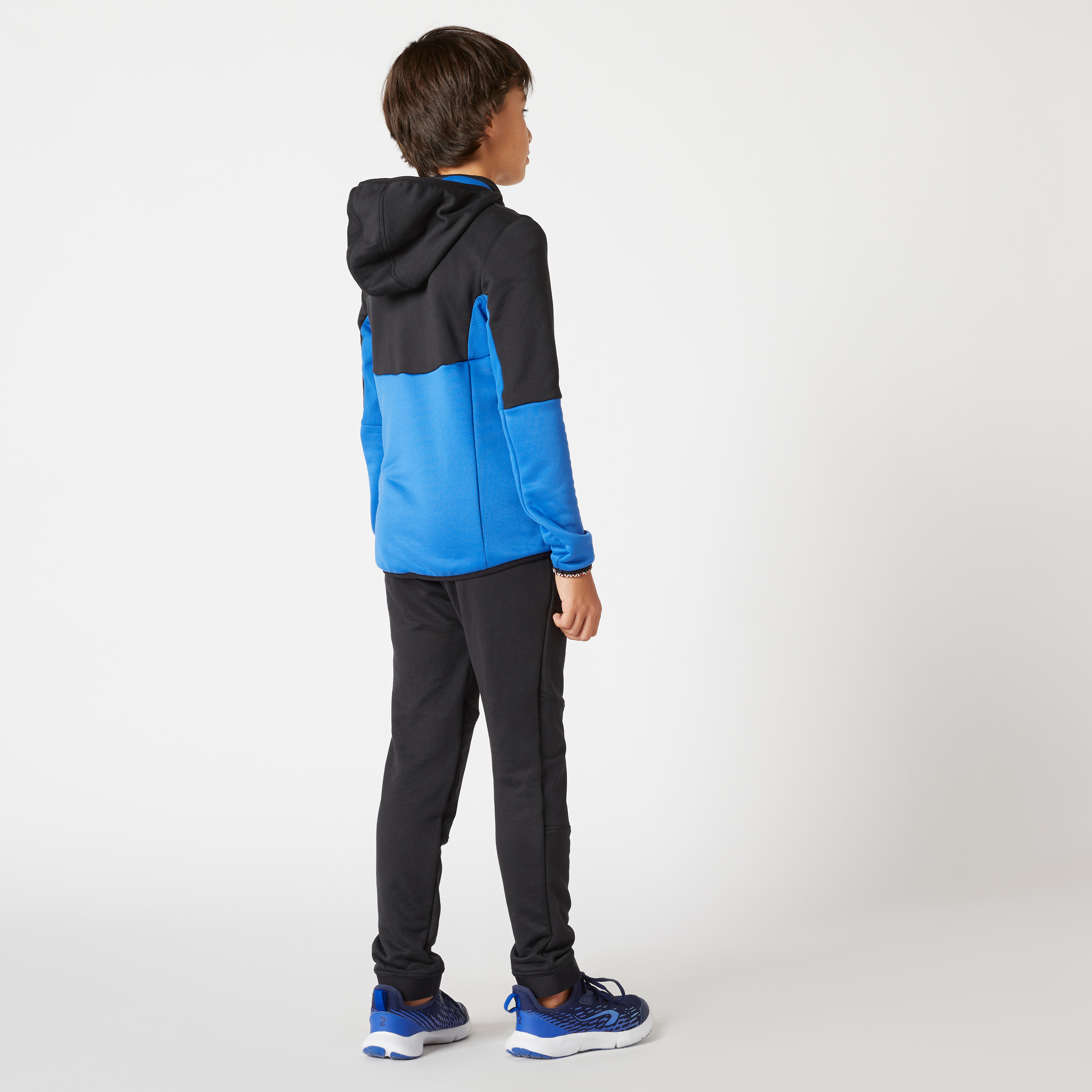 Survetement enfant synthetique respirant S500 bleu et noir DOMYOS Decathlon