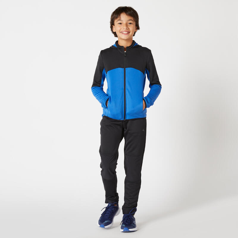 Kids' Breathable Synthetic Tracksuit S500 - Blue/Navy Blue