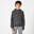 Warme hoodie voor kinderen 500 uniseks gemêleerd donkergrijs met print