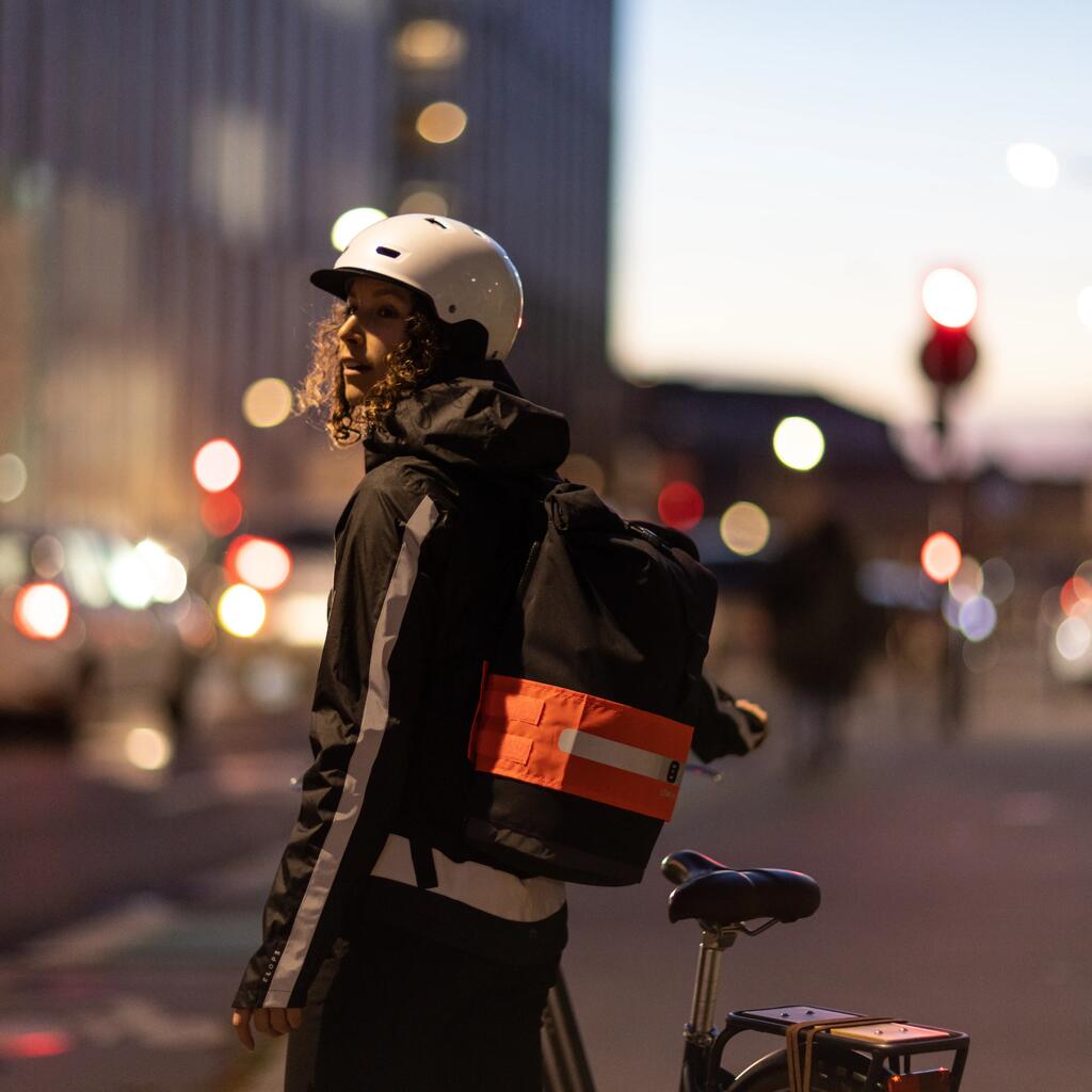 Reflektorband für Rucksack Tag und Nacht sichtbar neonorange 