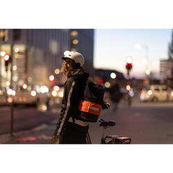 Bandeau de visibilité de sac à dos jour/nuit jaune fluo - B'Twin