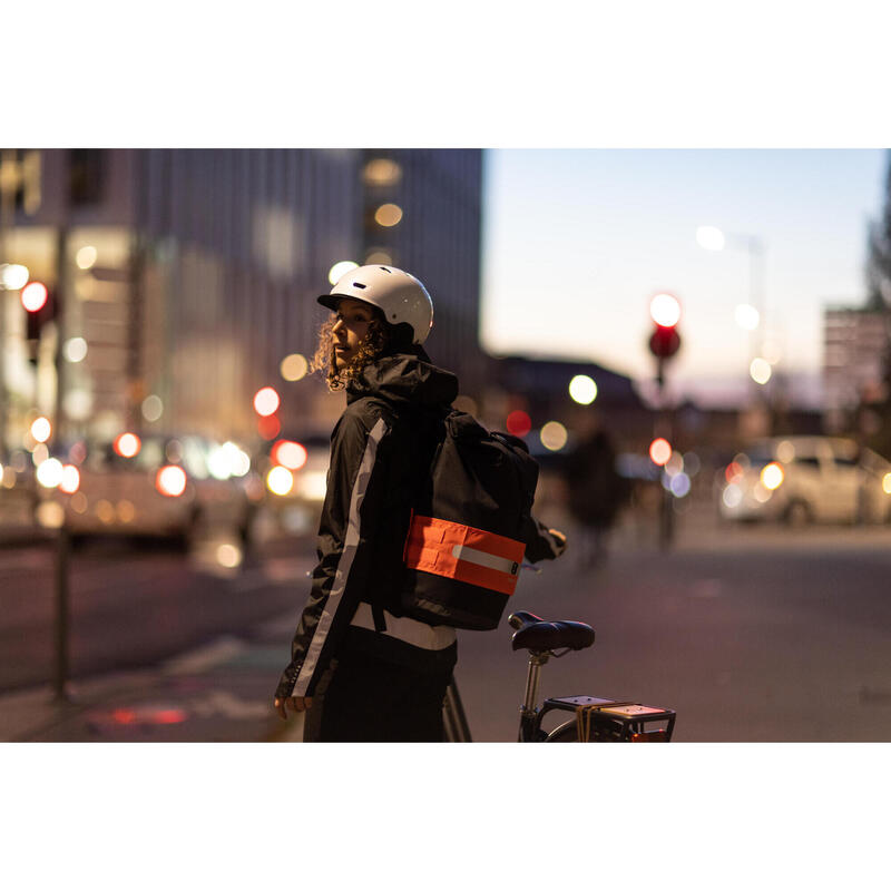Reflecterende rugzakband voor op de fiets dag/nacht fluo-oranje