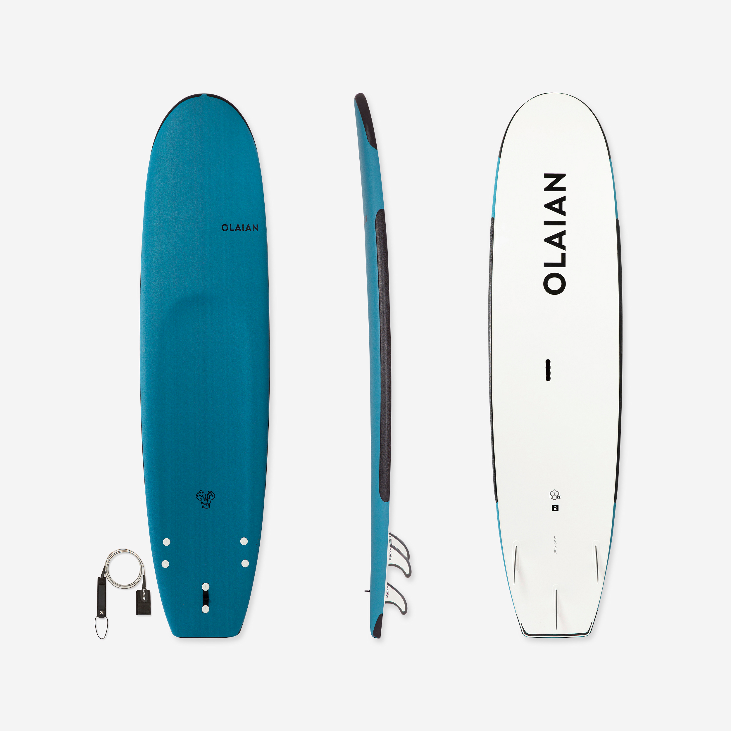 Surf mousse 100 renforcé  8'2" 100 l + leash - Sports de glisse - OLAIAN- Clubs - Entreprises - Collectivités - Associations