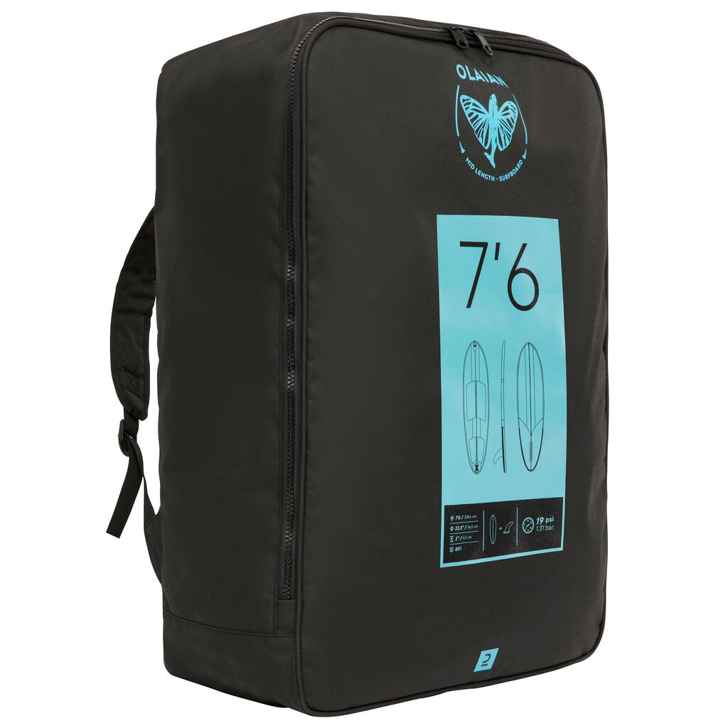 Tabla de surf inflable y compacta de 2,29 m Olaian 500 gris