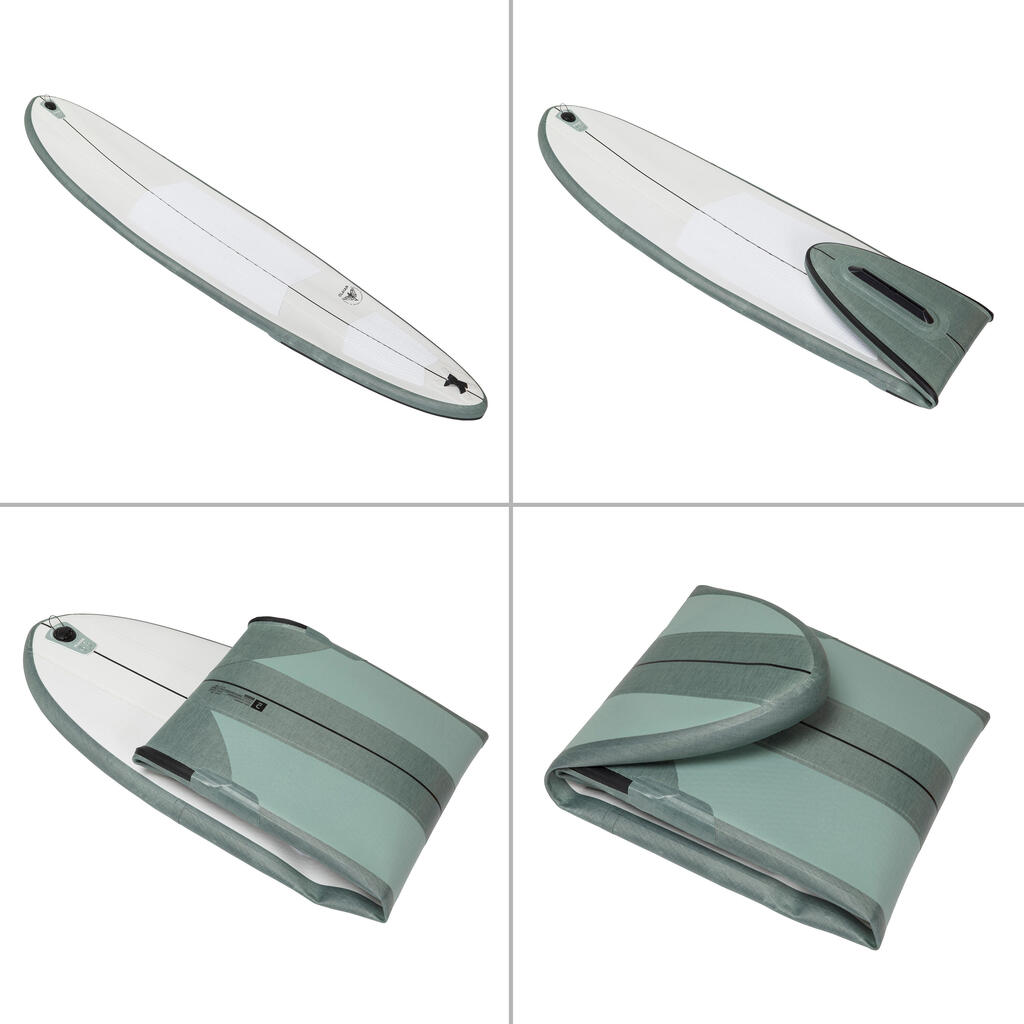 Tabla de surf inflable y compacta de 2,29 m Olaian 500 gris