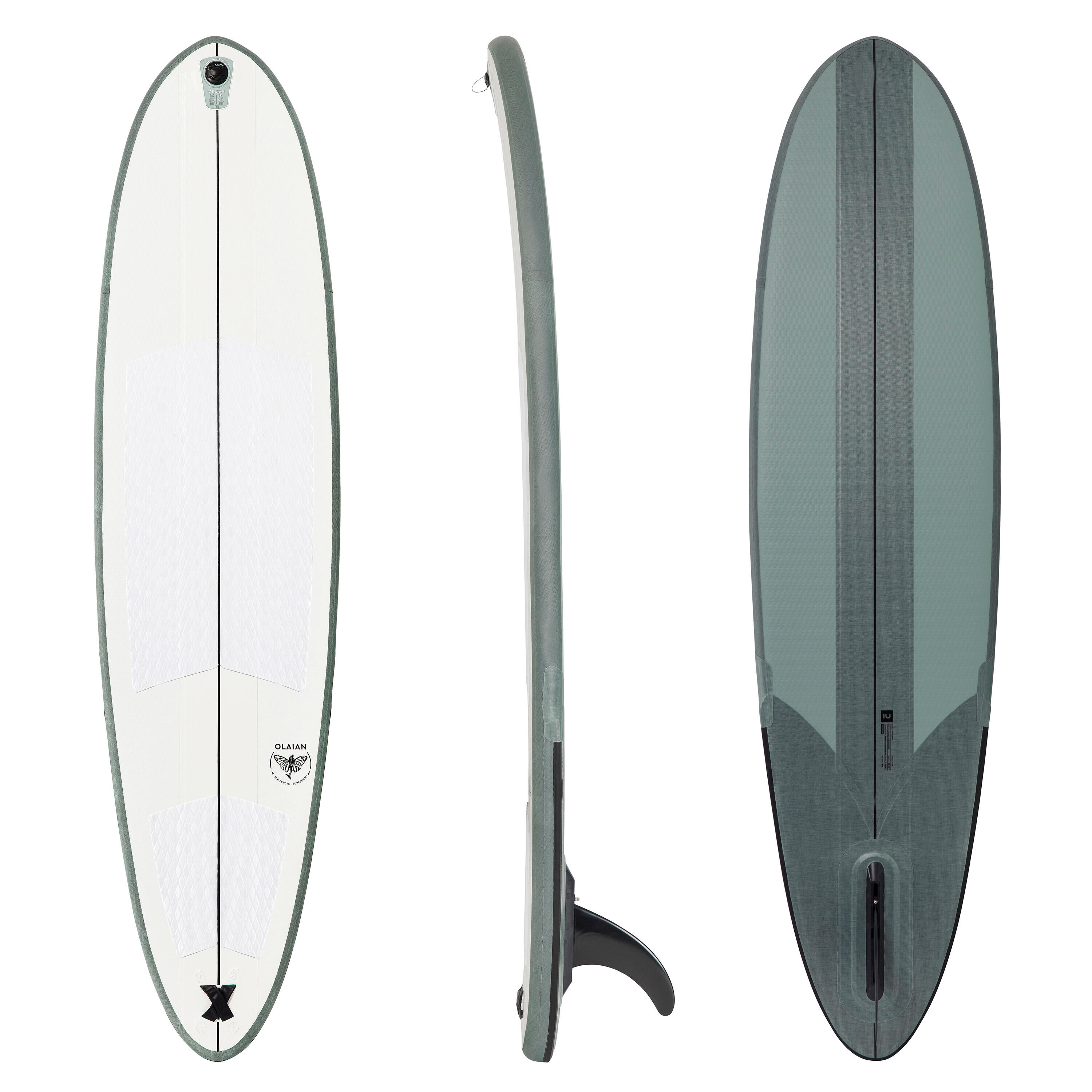 OLAIAN Compact Inflatable SURFBOARD 500 7'6" (without pump or leash)