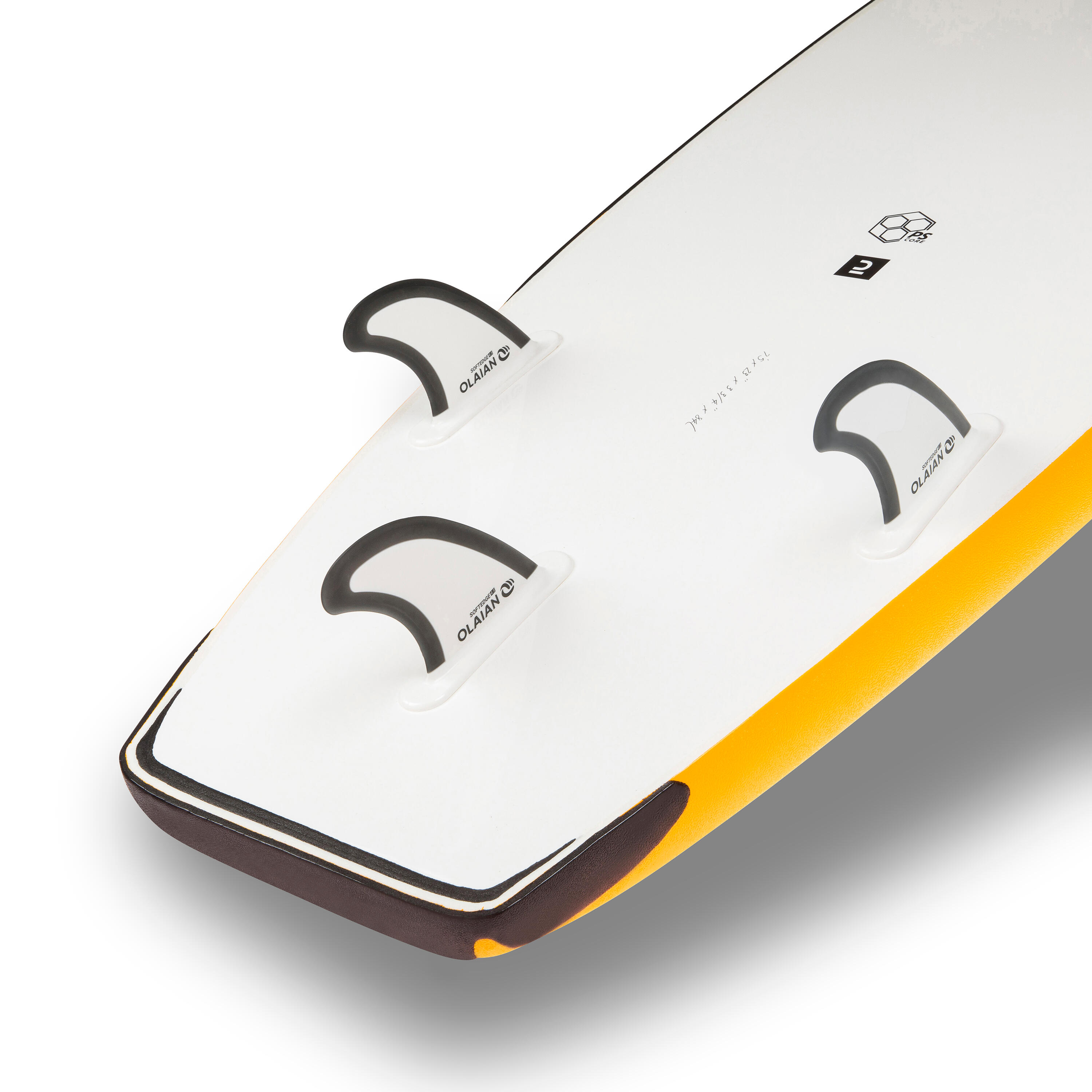 Foam surfboard 100 versterkt 7'5" 84 l + leash 3/14