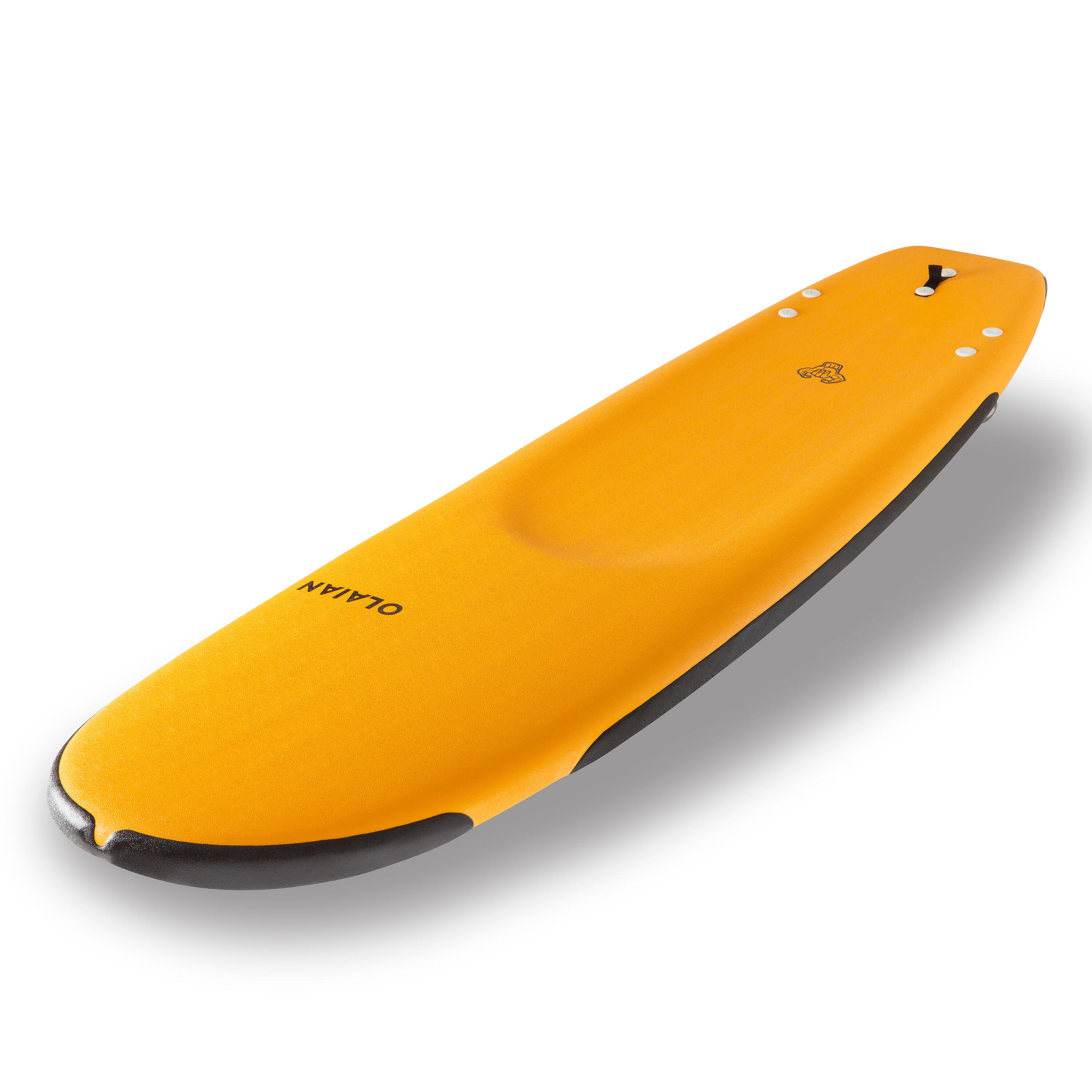 84 L Reinforced Foam Surfboard with Leash 100 Yellow Olaian Decathlon