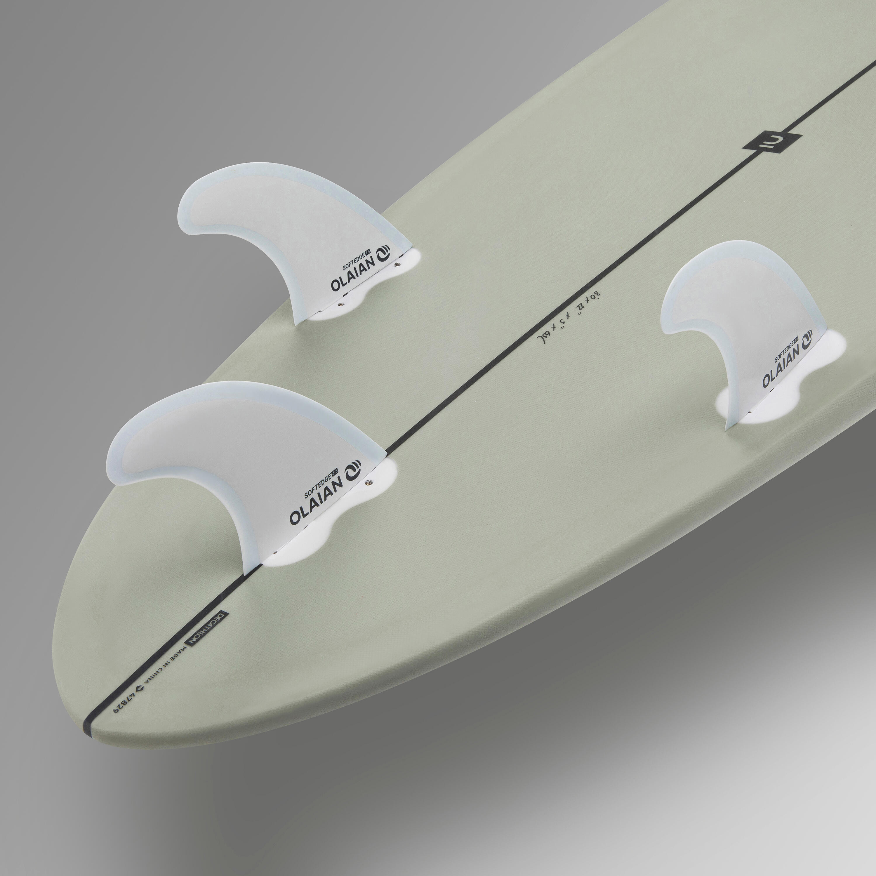 Surfboard 500 Hybride 8' geleverd met 3 vinnen 2/13