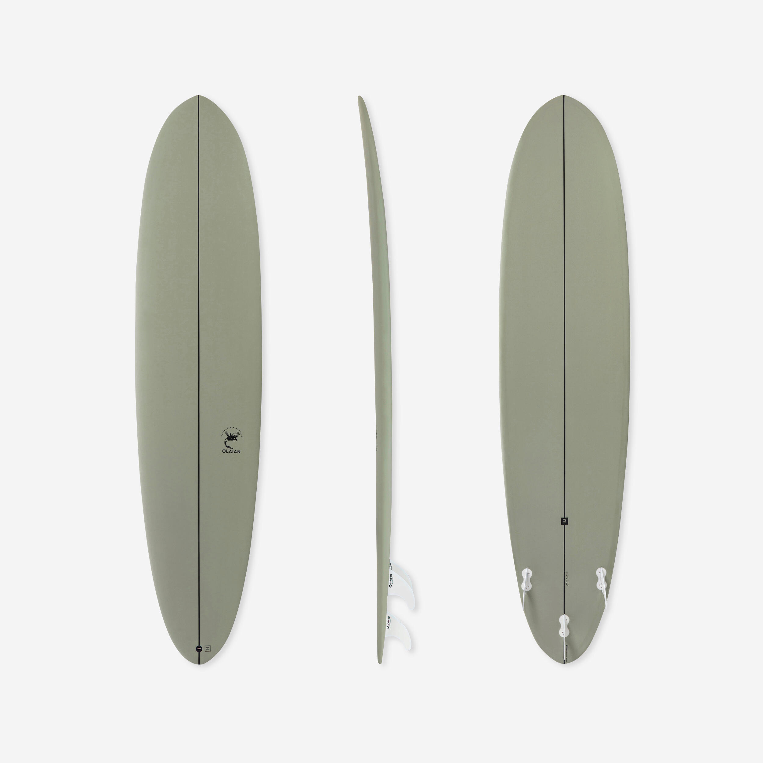 Olaian - Surf 500 Hybride 8' Livrée Avec 3 Ailerons . - Planche De Surf - Surf Bodyboard Ski Nautique - - Taille Unique - Decathlon