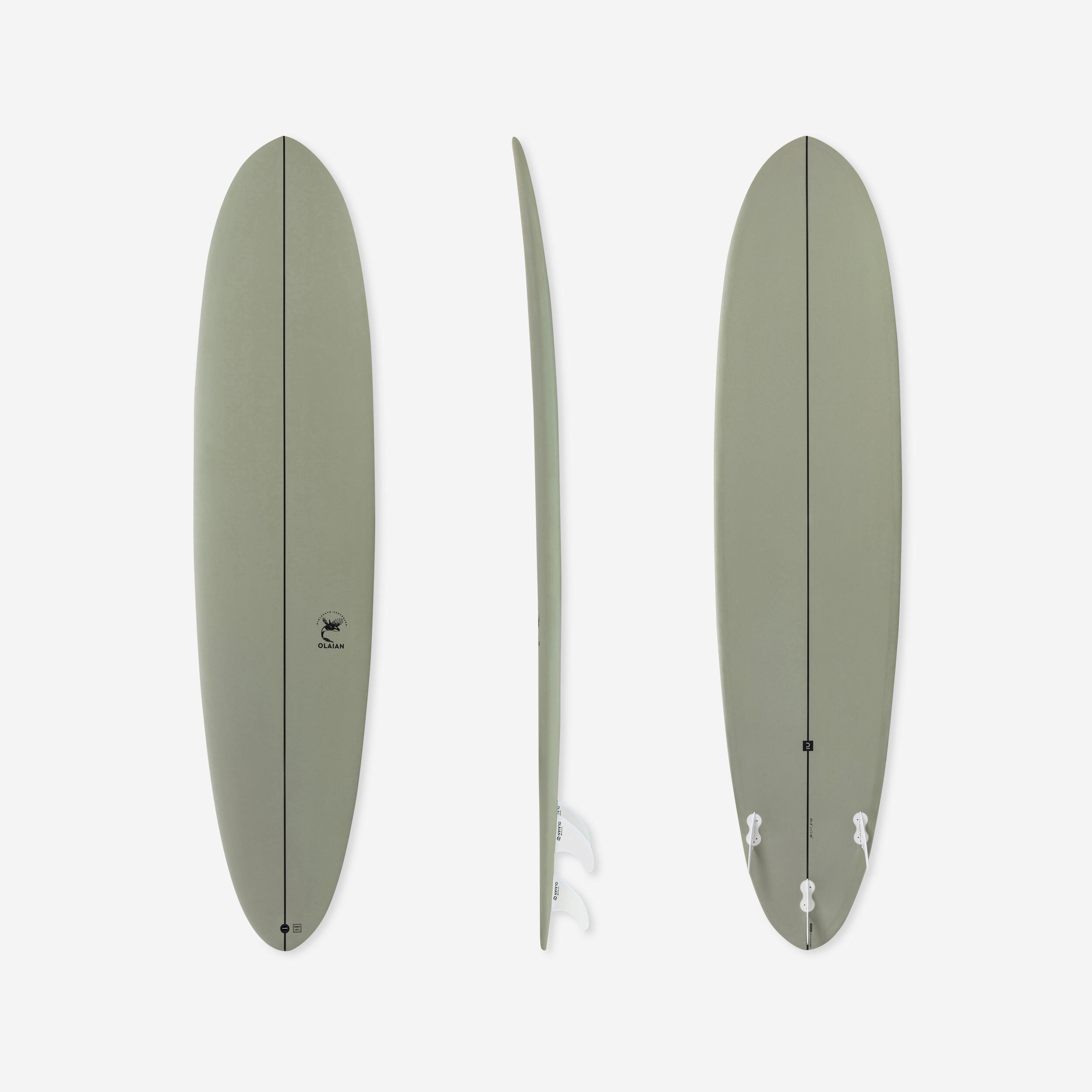 OLAIAN Surfboard 500 Hybrid 8' Lieferung mit drei Finnen EINHEITSGRÖSSE