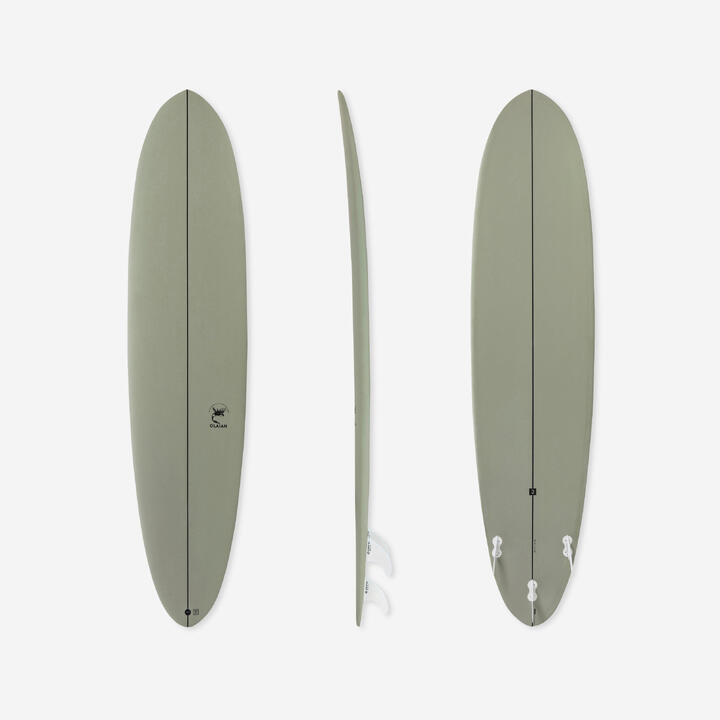 OLAIAN Surfboard 500 Hybride 8' geleverd met 3 vinnen Decathlon