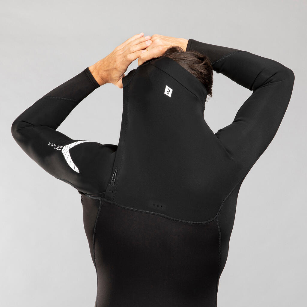 Men's Surfing Neoprene Long Sleeve No Zip Shorty Wetsuit 900 1.5 mm - Black