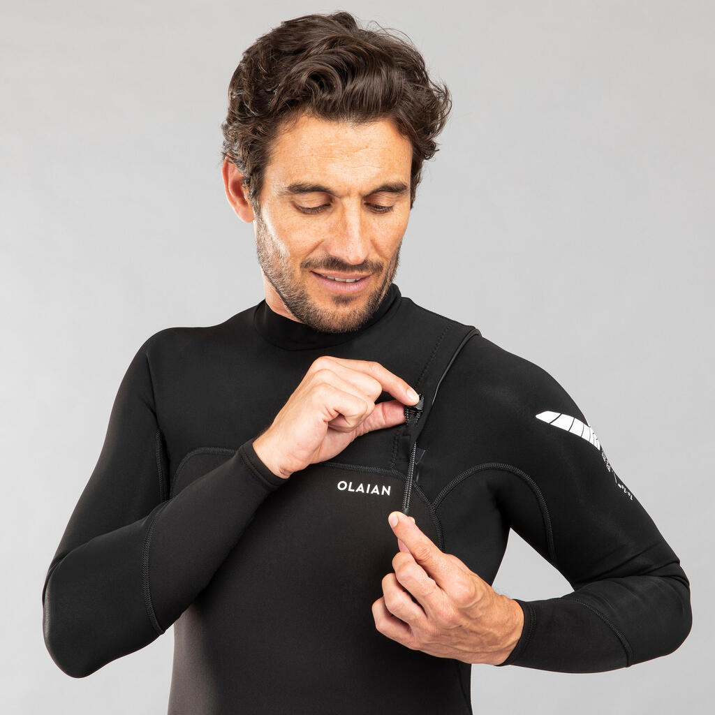 Men's Surfing Neoprene Long Sleeve No Zip Shorty Wetsuit 900 1.5 mm - Black