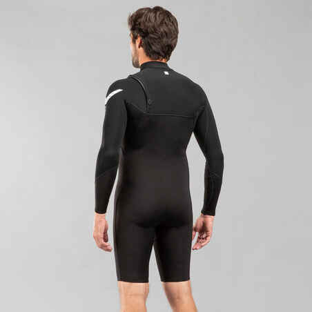 Men's Surfing Neoprene Long Sleeve No Zip Shorty Wetsuit 900 1.5 mm - Black