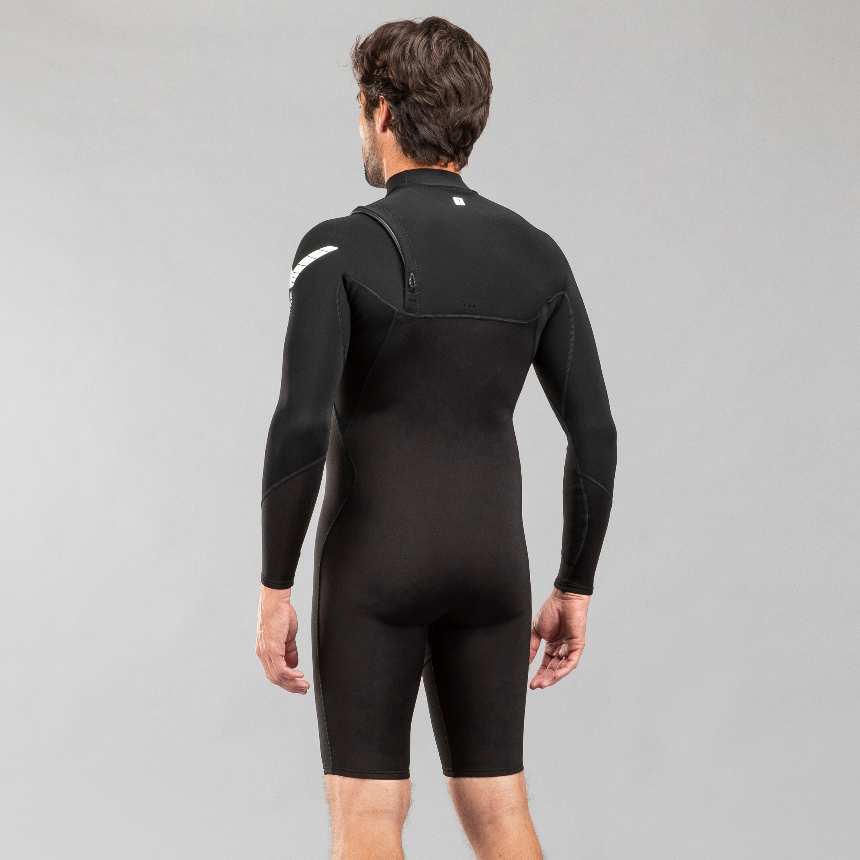 Men's Surfing Neoprene Long Sleeve No Zip Shorty Wetsuit 900 1.5 mm - Black 4/12