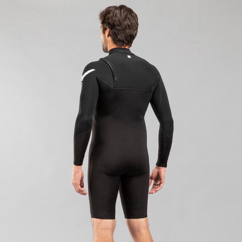 Neopreno corto surf / shorty Hombre agua cálida 1,5mm manga larga 900 negro