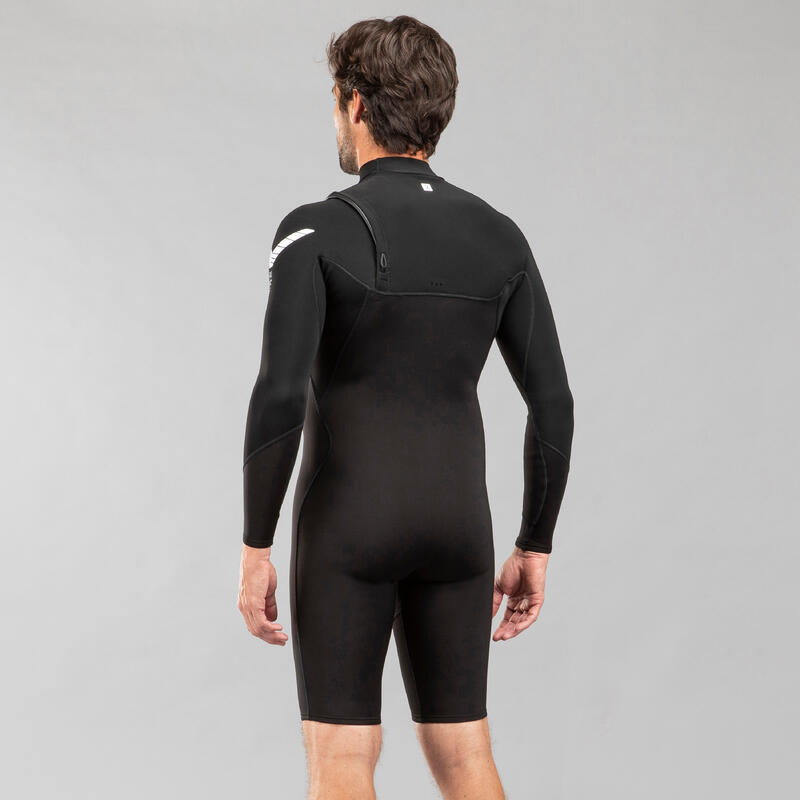 Shorty wetsuit voor surfen heren 900 lange mouwen no zip neopreen 1,5 mm zwart