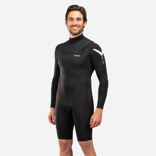 
      Men's Surfing Neoprene Long Sleeve No Zip Shorty Wetsuit 900 1.5 mm - Black
  