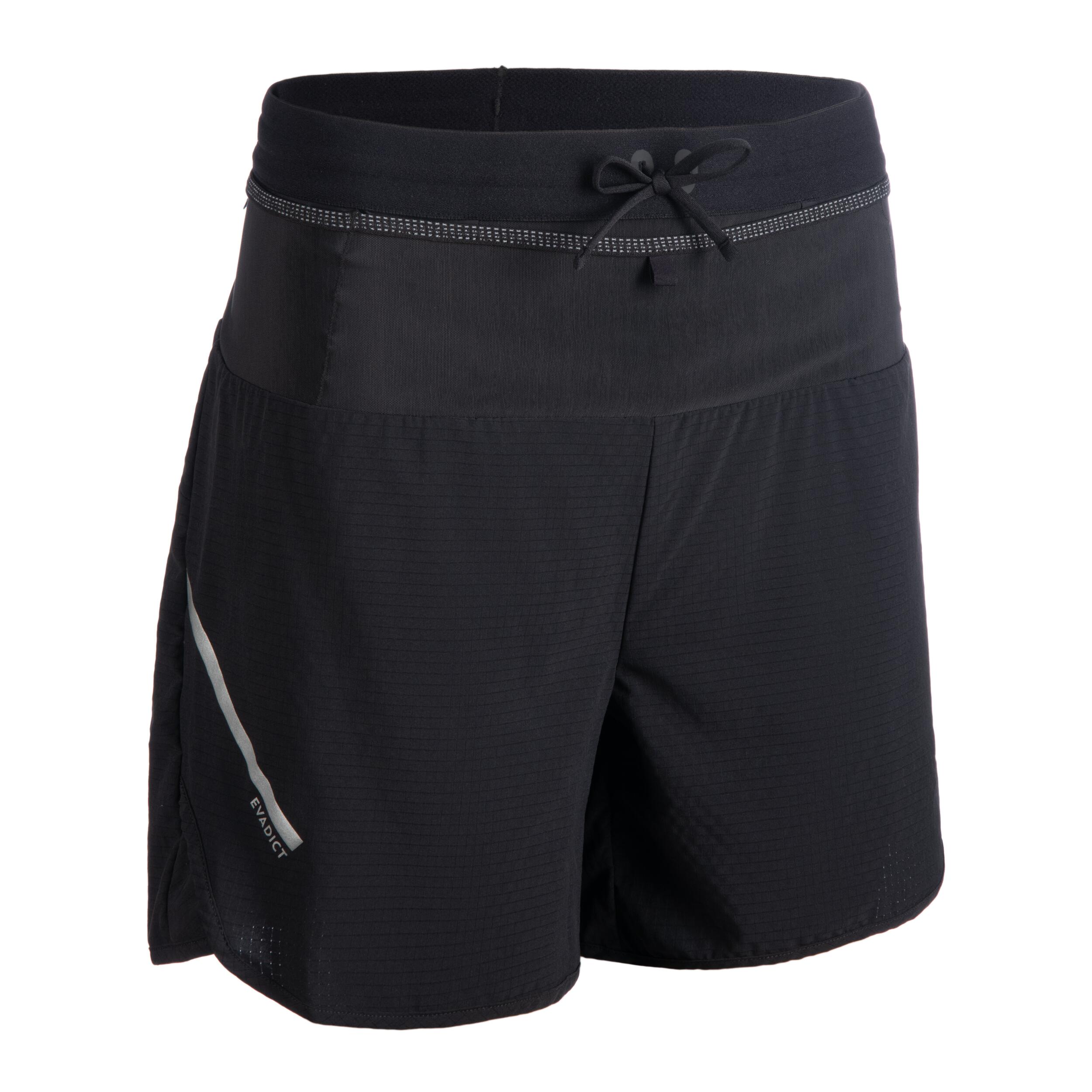 WOMEN'S TRAIL RUNNING BAGGY SHORTS - BLACK 1/7