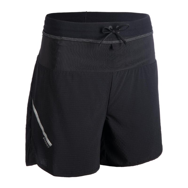 Laufshorts Baggy Trail Damen schwarz